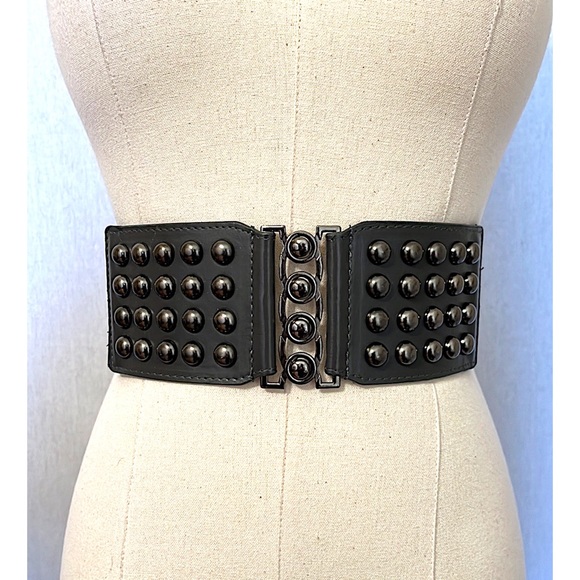Accessories - Wide gray stretch belt goth grunge punk style size m/l
